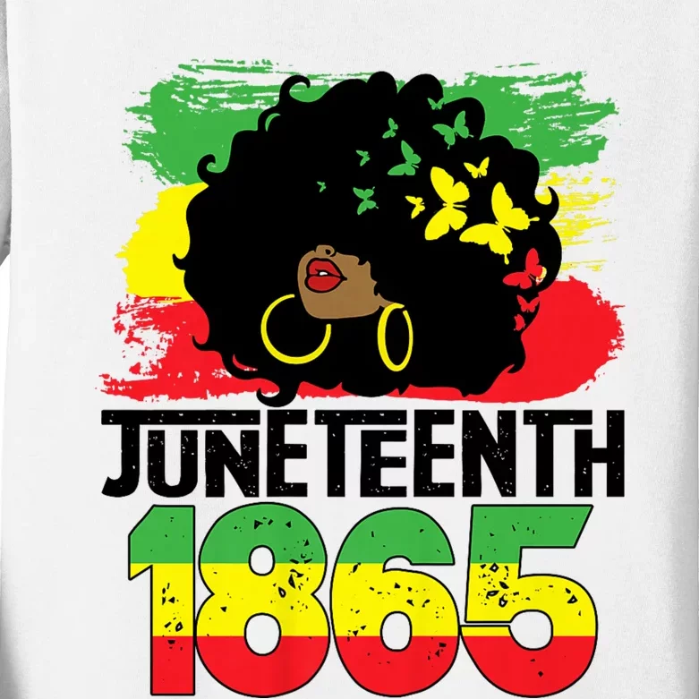 Juneteenth Is My Independence Day Black Women Freedom 1865 Kids Long Sleeve Shirt