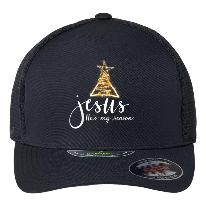 Jesus Is My Reason For The Season Funny Christmas Flexfit Unipanel Trucker Cap