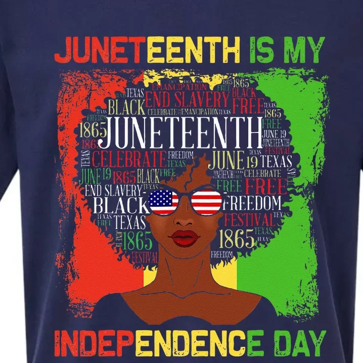 Juneteenth Is My Independence Day Black 4th Of July Sueded Cloud Jersey T-Shirt