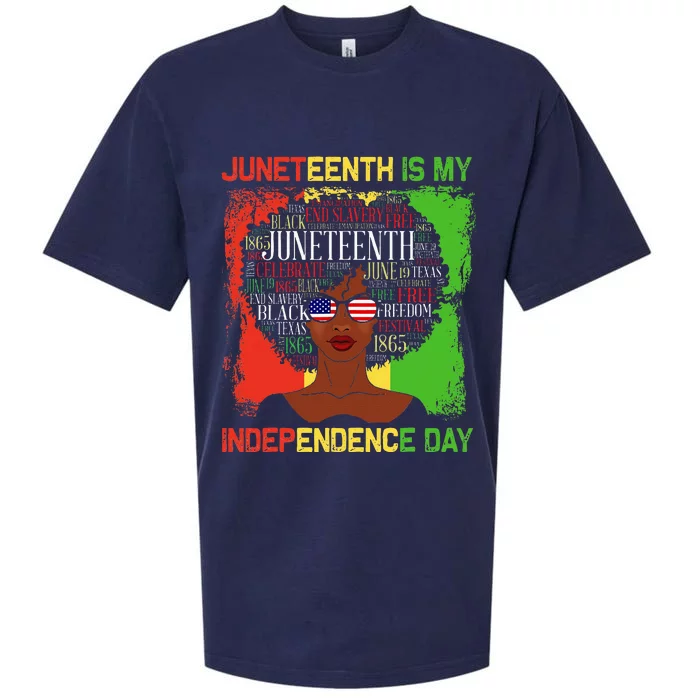 Juneteenth Is My Independence Day Black 4th Of July Sueded Cloud Jersey T-Shirt