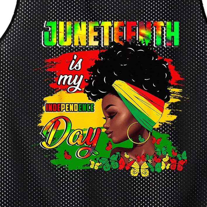 Juneteenth Is My Independence Day Black 4th Of July Mesh Reversible Basketball Jersey Tank