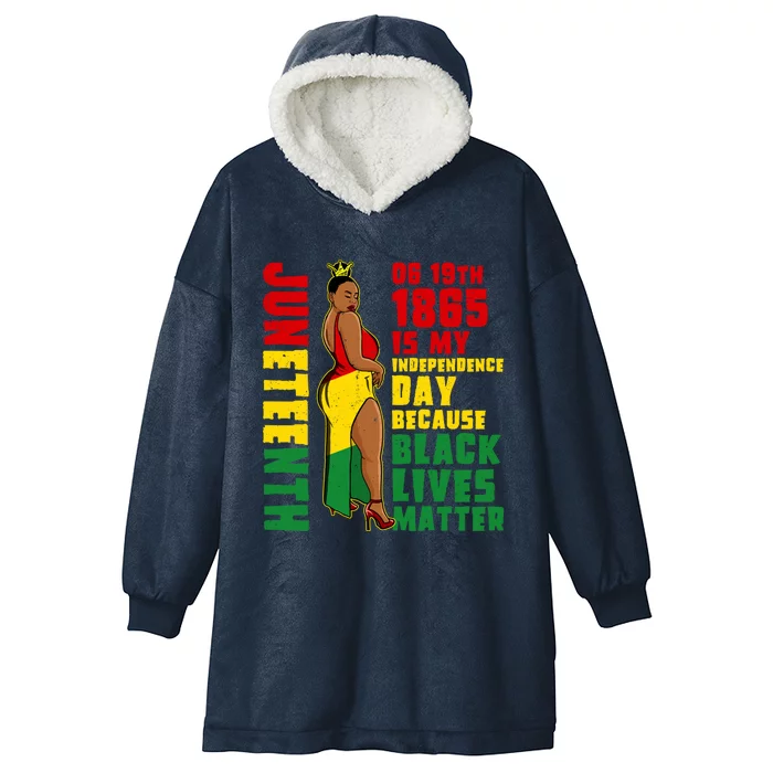 Juneteenth Is My Independence Day Freedom Mom Mama Gift Hooded Wearable Blanket