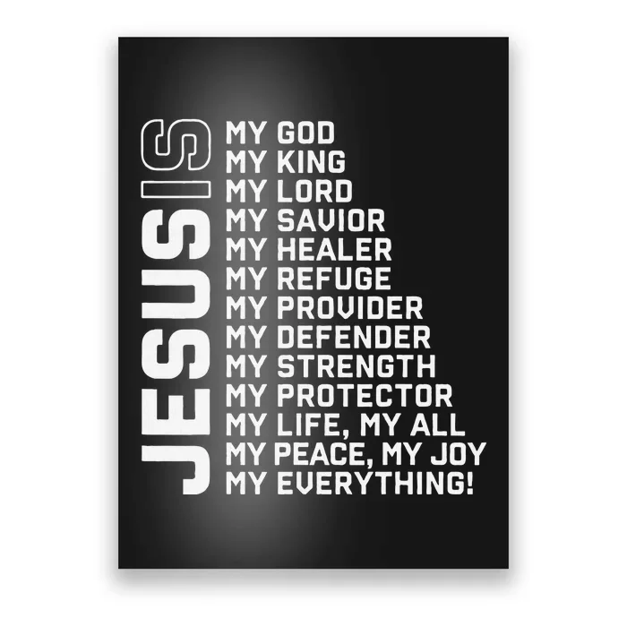 Jesus Is My God My King My Lord My Savior Christian Poster