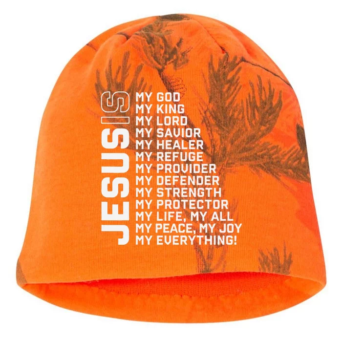 Jesus Is My God My King My Lord My Savior Christian Kati - Camo Knit Beanie