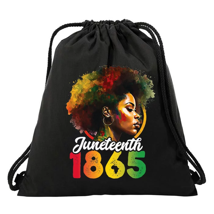 Juneteenth Is My Independence Day Black Pride Drawstring Bag