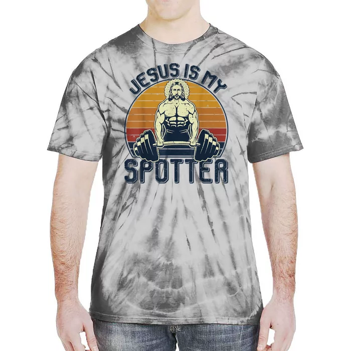 Jesus Is My Spotter Retro Vintage Jesus Gift Tie-Dye T-Shirt