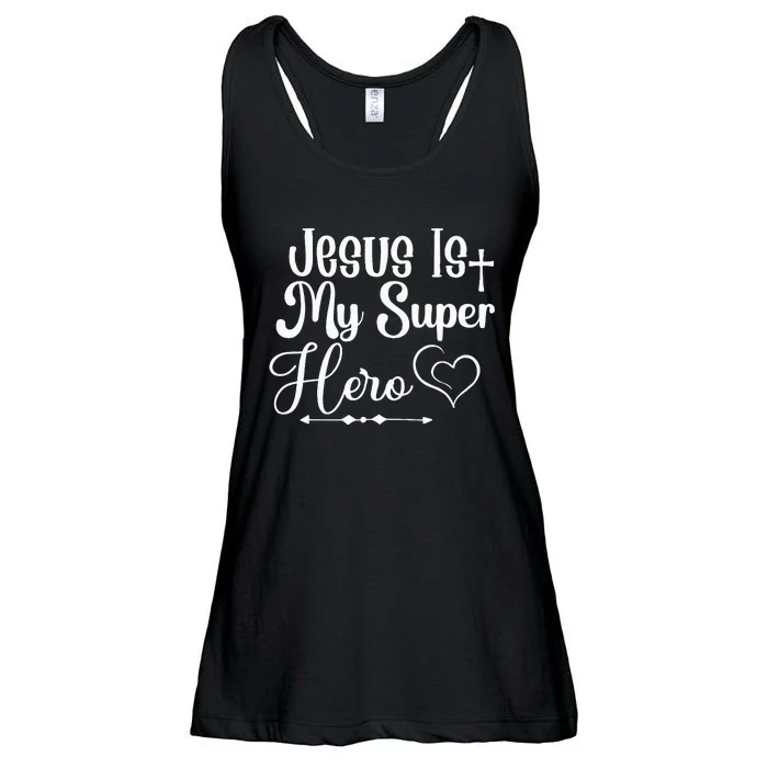 Jesus Is My Superhero Ladies Essential Flowy Tank