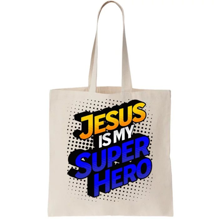 Jesus Is My Superhero Comic Book Christian Tote Bag