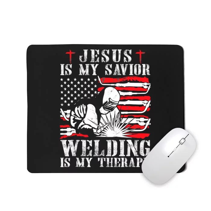 Jesus Is My Savior Welding Christian Weld American Flag Mousepad