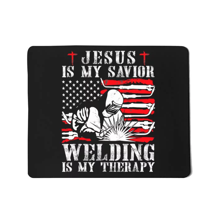 Jesus Is My Savior Welding Christian Weld American Flag Mousepad