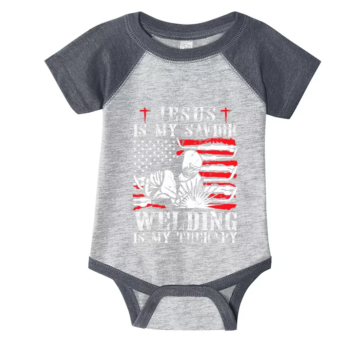 Jesus Is My Savior Welding Christian Weld American Flag Infant Baby Jersey Bodysuit