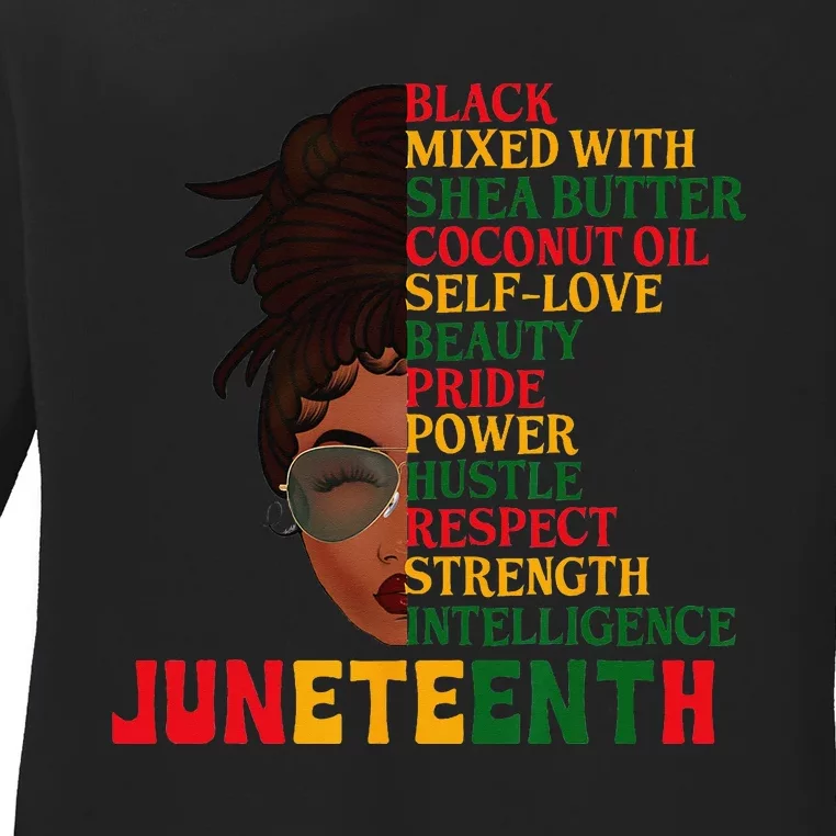 Juneteenth Is My Independence Day Black  Black Pride Ladies Long Sleeve Shirt