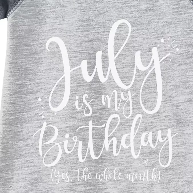 July Is My Birthday Yes The Whole Month July Birthday Infant Baby Jersey Bodysuit