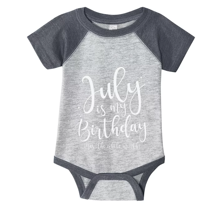 July Is My Birthday Yes The Whole Month July Birthday Infant Baby Jersey Bodysuit