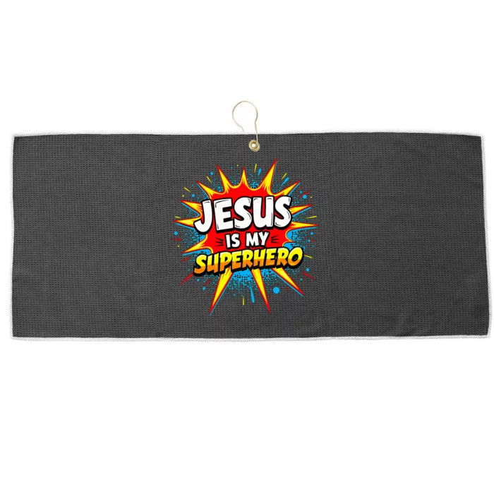 Jesus Is My Superhero Christian Large Microfiber Waffle Golf Towel