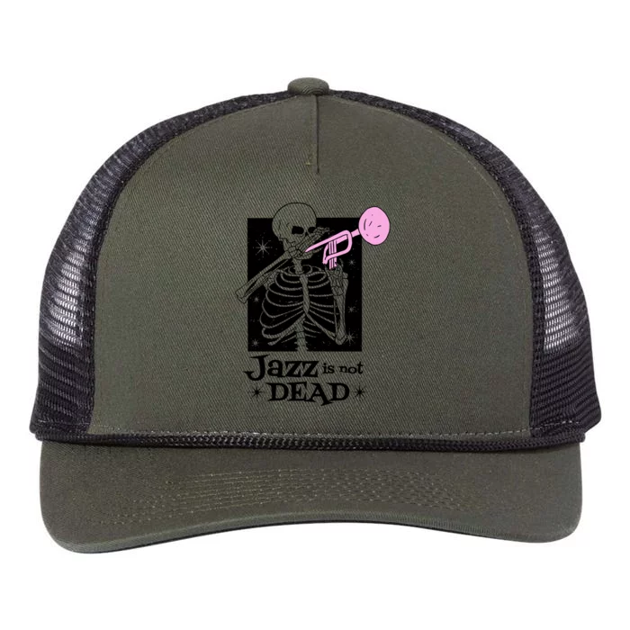 Jazz Is Not Dead Skeleton Retro Rope Trucker Hat Cap