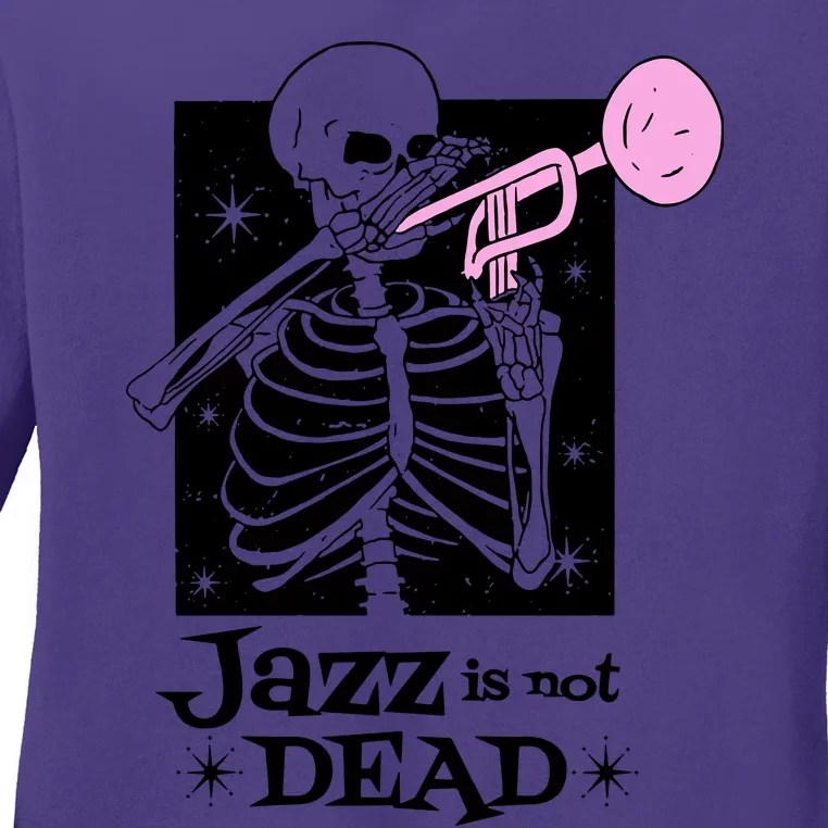 Jazz Is Not Dead Skeleton Ladies Long Sleeve Shirt