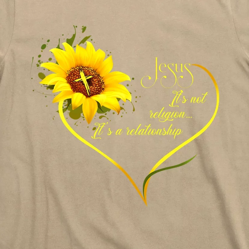 Jesus Its Not A Religion Its A Relationship Sunflower Art Short Sleeve T-Shirt