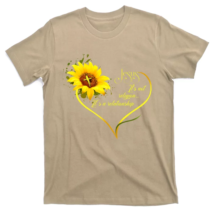 Jesus Its Not A Religion Its A Relationship Sunflower Art Short Sleeve T-Shirt