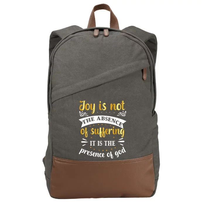 Joy Is Not Absence Faith T Cotton Canvas Backpack