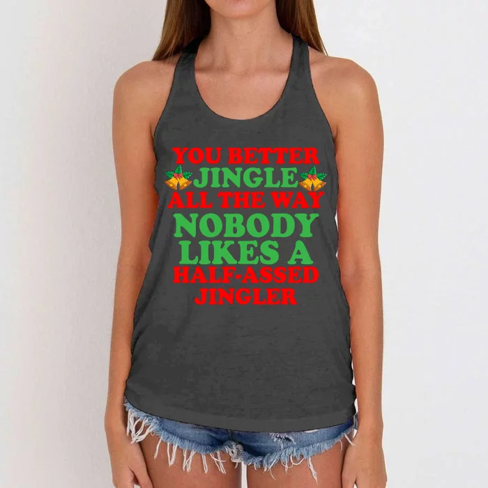 Jingle All the way Women's Knotted Racerback Tank