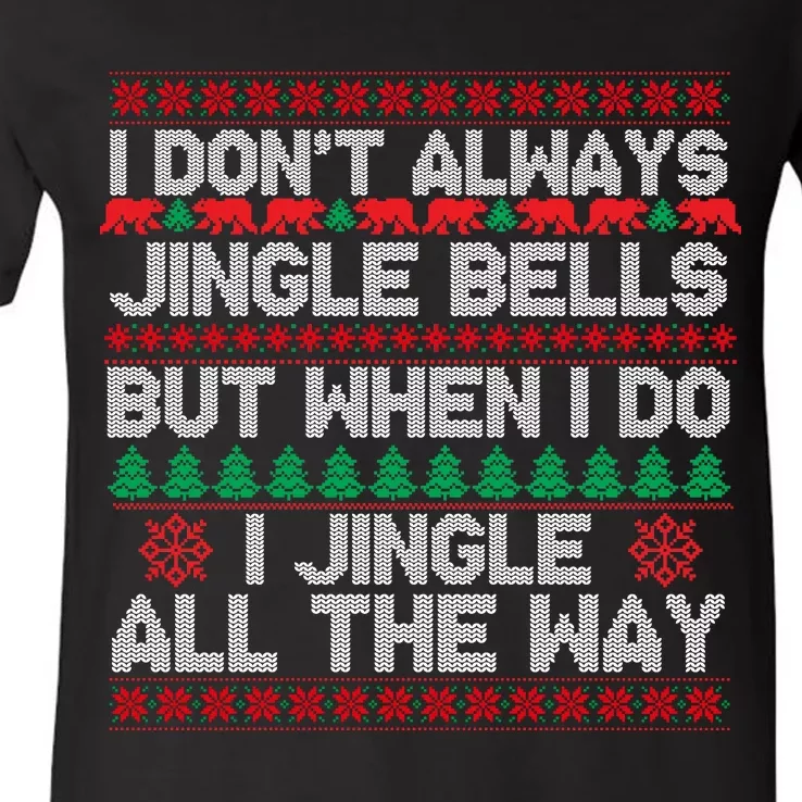 Jingle Bells All The Way V-Neck T-Shirt