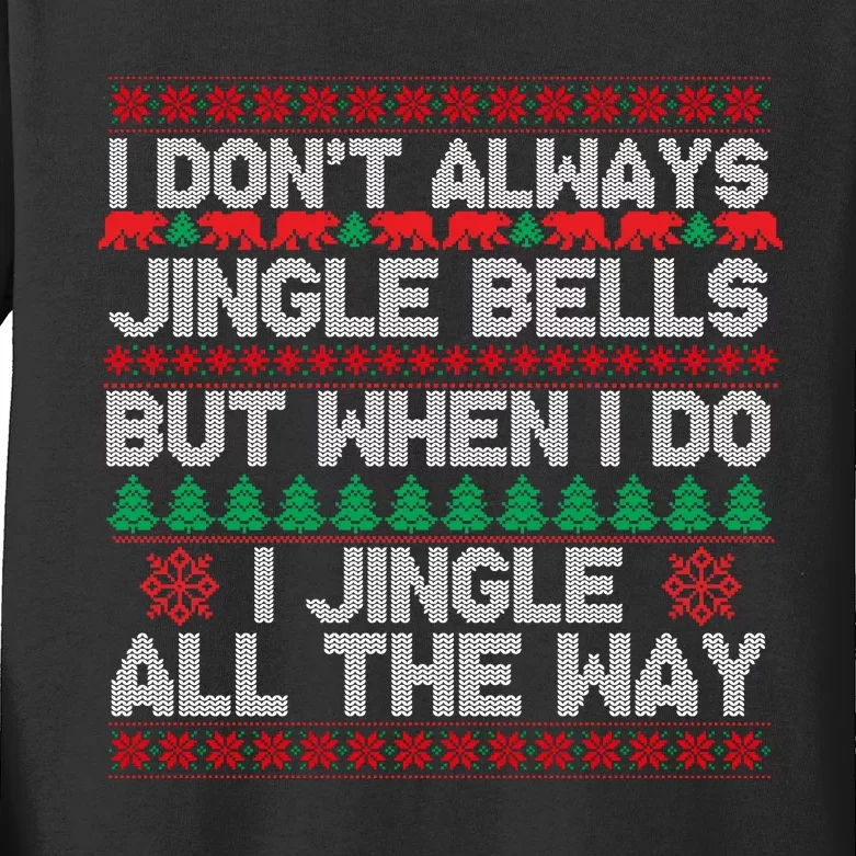 Jingle Bells All The Way Kids Long Sleeve Shirt