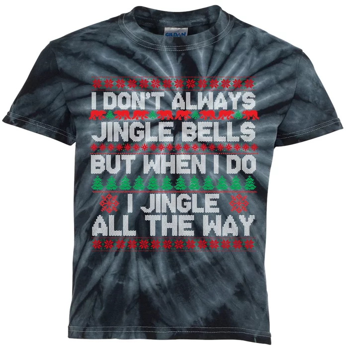 Jingle Bells All The Way Kids Tie-Dye T-Shirt