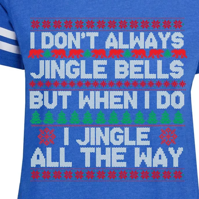 Jingle Bells All The Way Enza Ladies Jersey Football T-Shirt