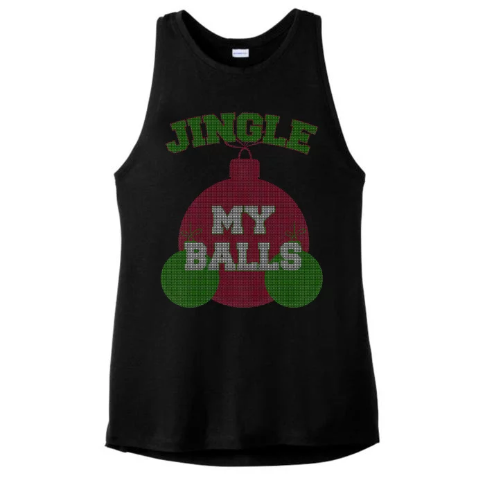 Jingle My Balls Funny X-Mas Ladies Tri-Blend Wicking Tank