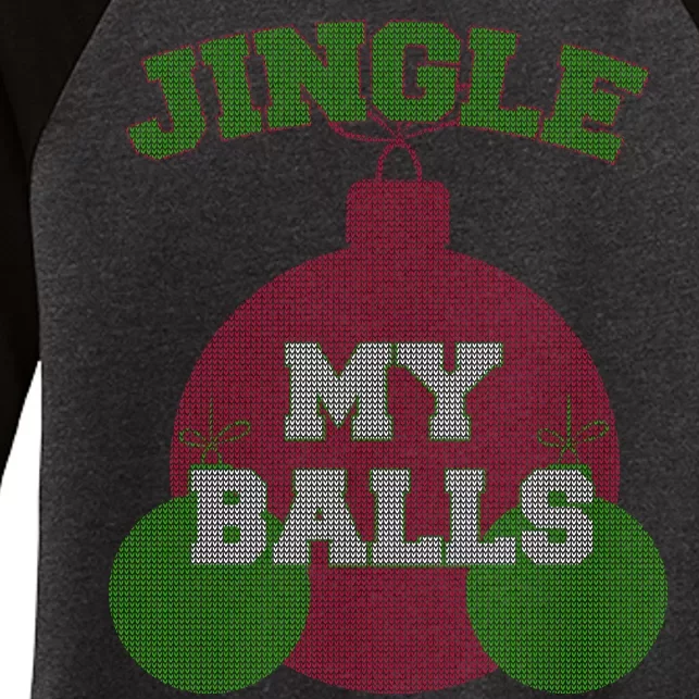 Jingle My Balls Funny X-Mas Women's Tri-Blend 3/4-Sleeve Raglan Shirt