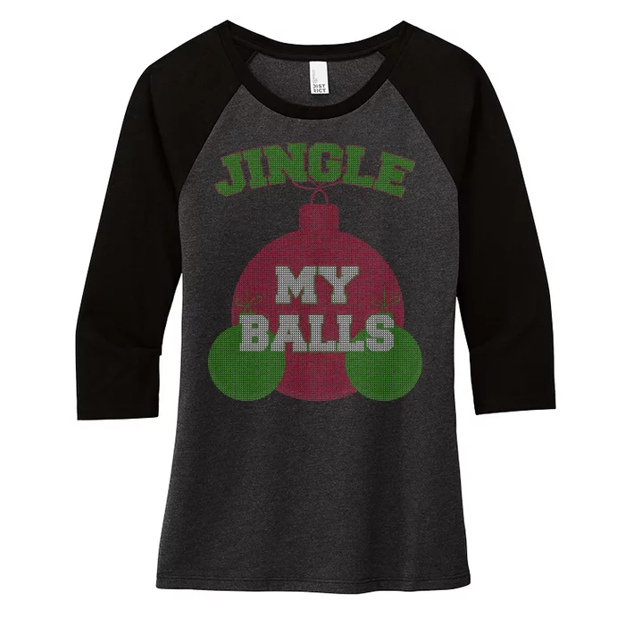 Jingle My Balls Funny X-Mas Women's Tri-Blend 3/4-Sleeve Raglan Shirt