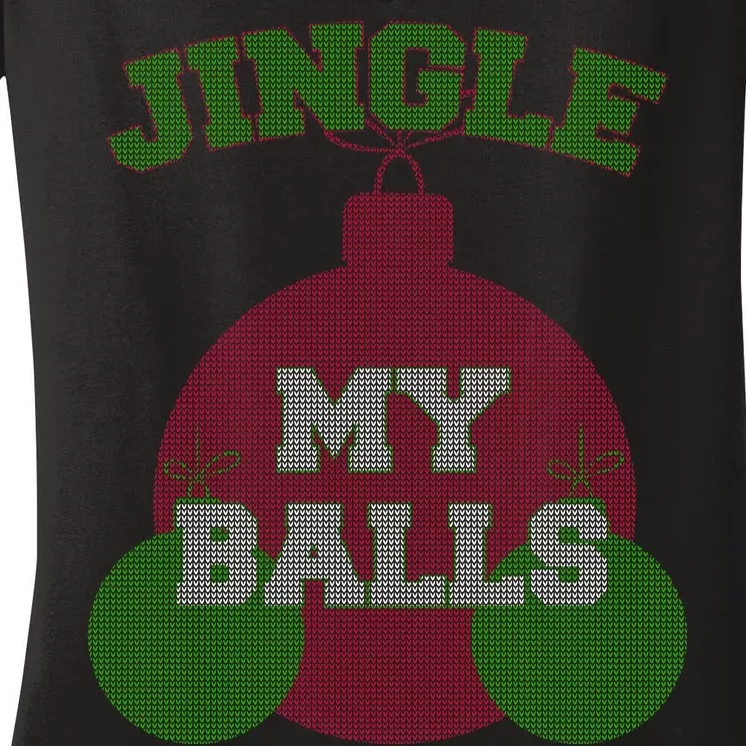 Jingle My Balls Funny X-Mas Women's V-Neck T-Shirt