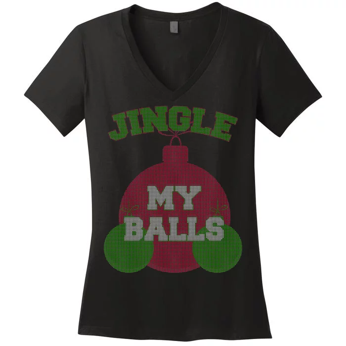 Jingle My Balls Funny X-Mas Women's V-Neck T-Shirt