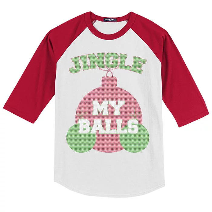 Jingle My Balls Funny X-Mas Kids Colorblock Raglan Jersey