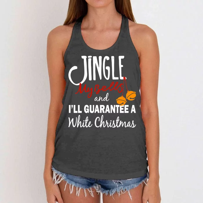 Jingle My Bells For White Christmas Women's Knotted Racerback Tank