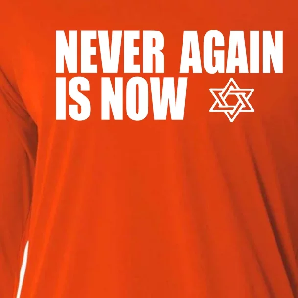 Jewish Israel Pride Am Yisrael Chai Never Again Is Now Cooling Performance Long Sleeve Crew