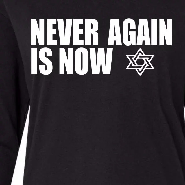 Jewish Israel Pride Am Yisrael Chai Never Again Is Now Womens Cotton Relaxed Long Sleeve T-Shirt