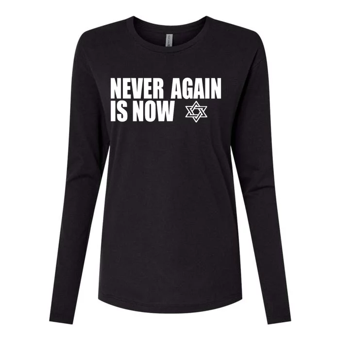 Jewish Israel Pride Am Yisrael Chai Never Again Is Now Womens Cotton Relaxed Long Sleeve T-Shirt