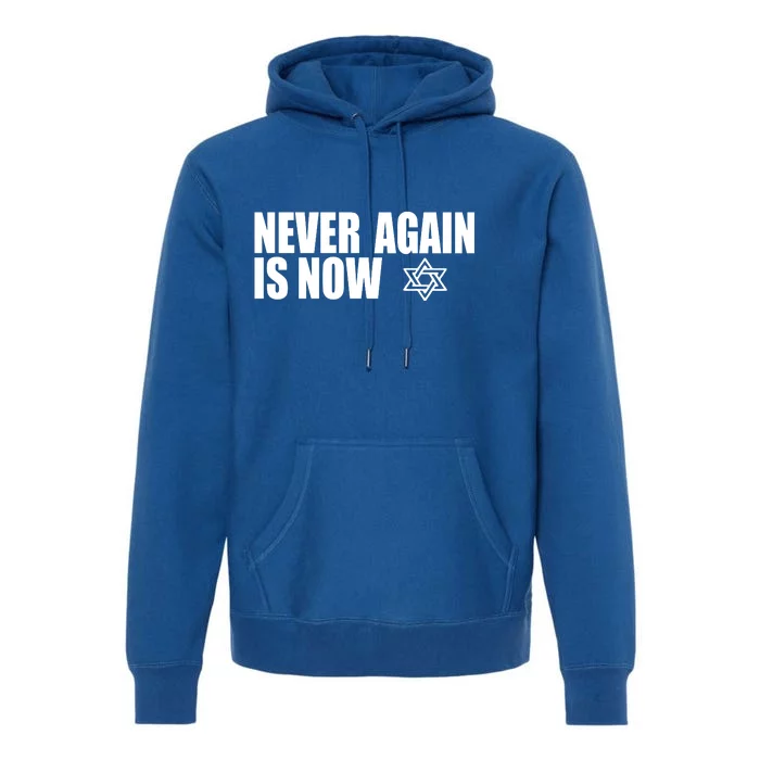 Jewish Israel Pride Am Yisrael Chai Never Again Is Now Premium Hoodie