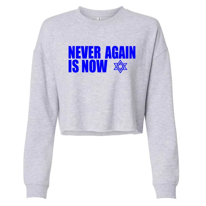 Jewish Israel Pride Am Yisrael Chai Never Again Is Now Cropped Pullover Crew