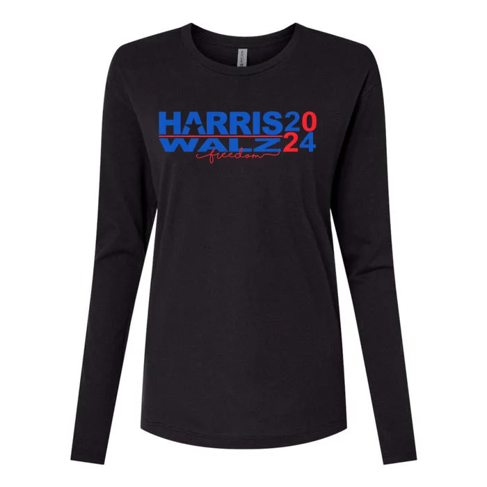 Joshee In Real Life Harris Walz 2024 Womens Cotton Relaxed Long Sleeve T-Shirt