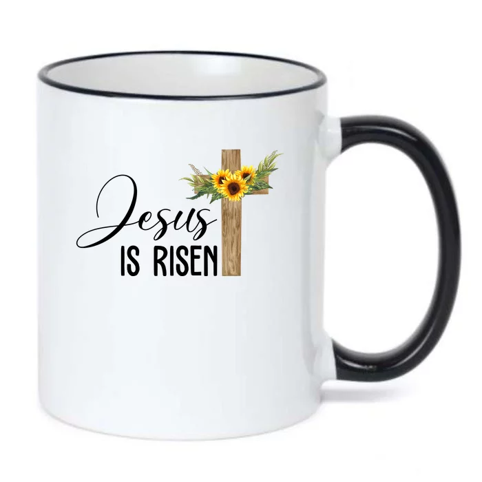 Jesus Is Risen Sunflower Cross Easter Black Color Changing Mug