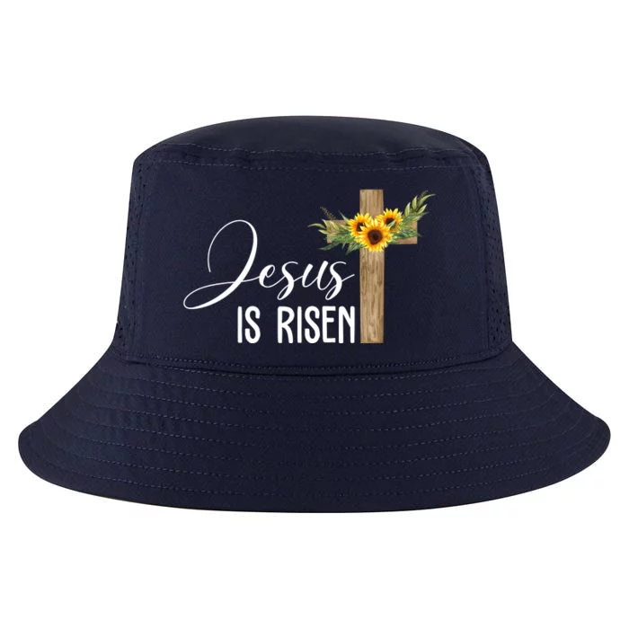 Jesus Is Risen Sunflower Cross Easter Cool Comfort Performance Bucket Hat