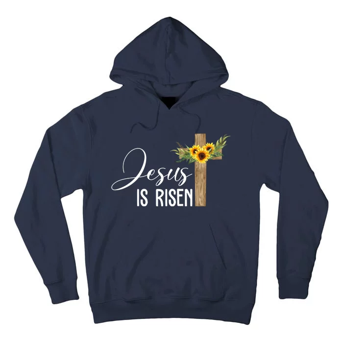 Jesus Is Risen Sunflower Cross Easter Tall Hoodie