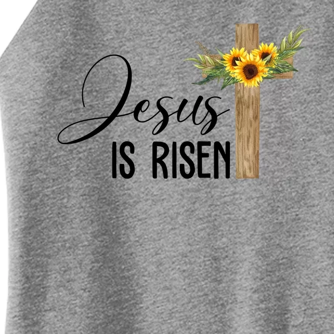 Jesus Is Risen Sunflower Cross Easter Women’s Perfect Tri Rocker Tank