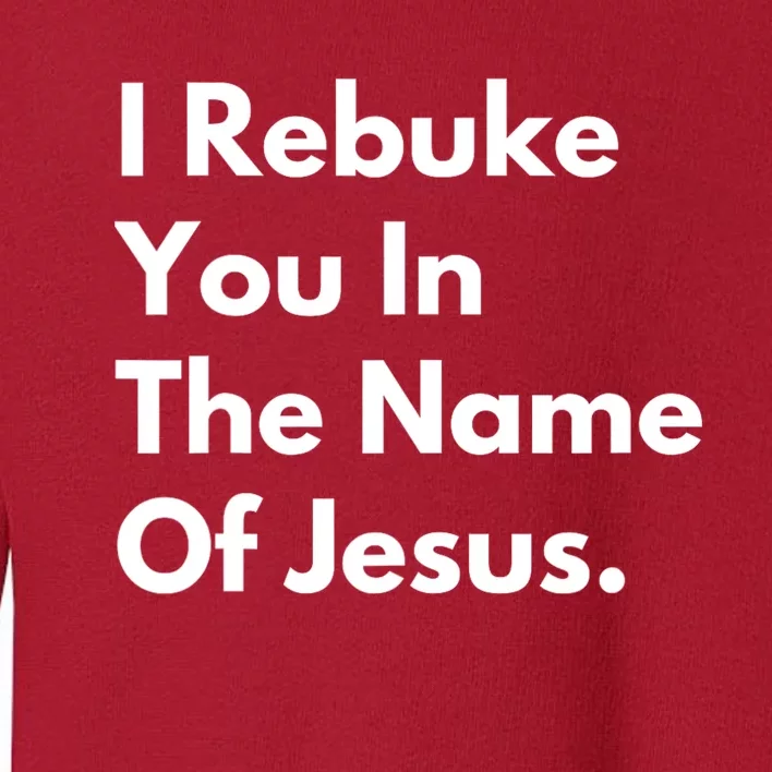 Jesus I Rebuke You In The Name Of Jesus I Rebuke You In The Name Of Jesus Toddler Sweatshirt