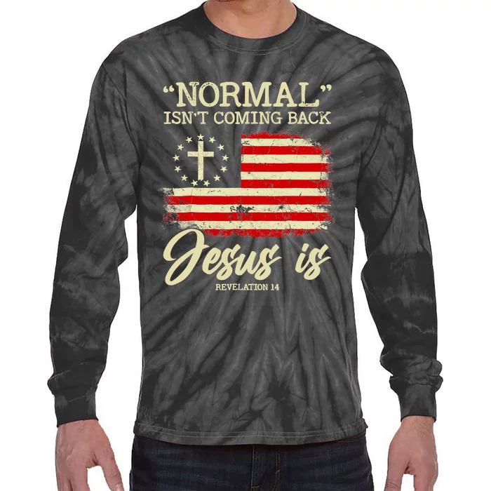 Jesus Is Revelation 14 Costume Normal Isn't Coming Back Tie-Dye Long Sleeve Shirt