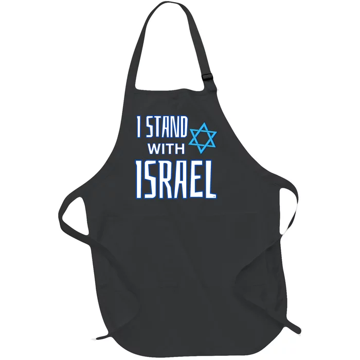 Jewish Israeli Star / I Stand With Israel Full-Length Apron With Pocket