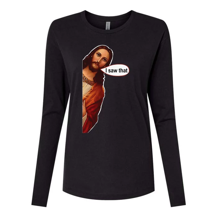 Jesus I saw that cute graphic top tee short sleeve Womens Cotton Relaxed Long Sleeve T-Shirt